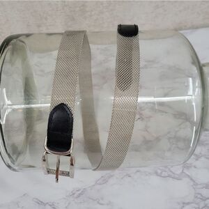 Donna Katz Vintage Chainmail / Metal Mesh Belt Silver Toned Women's Large